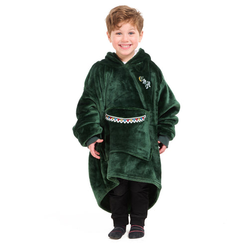 Snuggs Kids Blanket Hoodie Dark Green مدفع رمضان